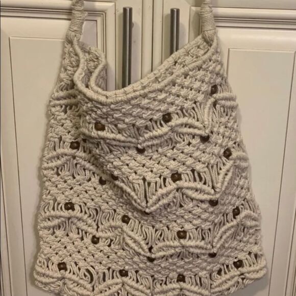 Beaded And Crocheted Large  Handbag - Picture 2 of 9